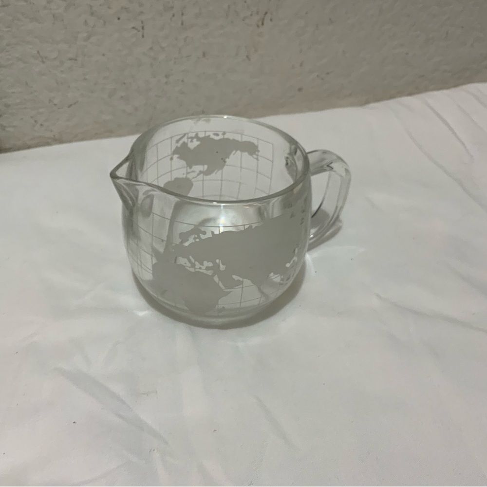 Vintage Nestle Nescafe Globe Glass Creamer Made in Japan Glassware A13